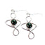 Malachite-Russian-Marie-Solitaire-Dangle-Green-925-Silver-Earring