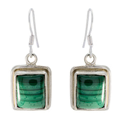 Malachite-Moroccan-Mathilde-Solitaire-Dangle-Green-Silver-Earring