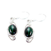 Malachite-Egyptian-Maya-Solitaire-Dangle-Green-925-Sterling-Silver-Earring