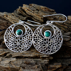 Malachite-American-Mia-Solitaire-Dangle-Green-92.5-Silver-Earring