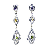 Malachite-Indian-Natcha-multiple-Stud-Green-Silver-Earring