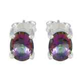 Mystic-Quartz-Italian-Lourdes-Solitaire-Stud-multicolor-925-Silver-Earring
