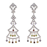 Multi-CZ-Indian-Kristine-multiple-Stud-multicolor-92.5-Silver-Earring