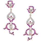 Multi-CZ-Indian-Lakshmi-multiple-Stud-multicolor-Sterling-Silver-Earring