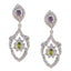 Multi-CZ-Indian-Liyana-multiple-Stud-multicolor-Sterling-Silver-Earring