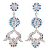 Multi-CZ-Indian-Meera-multiple-Stud-multicolor-925-Sterling-Silver-Earring