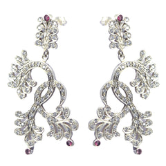 Multi-CZ-Indian-Nisa-multiple-Stud-multicolor-Silver-Earring
