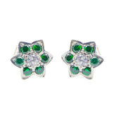 Multi-CZ-Turkish-Rosa-multiple-Stud-multicolor-Sterling-Silver-Earring