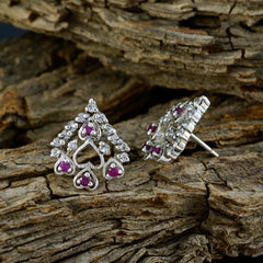 Multi-CZ-Middle-Eastern-Sofía-multiple-Stud-multicolor-92.5-Silver-Earring