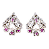 Multi-CZ-Middle-Eastern-Sofía-multiple-Stud-multicolor-92.5-Silver-Earring
