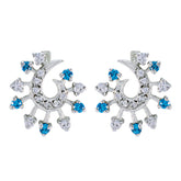 Multi-CZ-Latin-American-Aaliyah-multiple-Stud-multicolor-925-Sterling-Silver-Earring