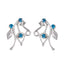 Multi-CZ-German-Addison-multiple-Stud-multicolor-Sterling-Silver-Earring