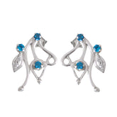 Multi-CZ-German-Addison-multiple-Stud-multicolor-Sterling-Silver-Earring