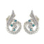 Multi-CZ-Russian-Aisha-multiple-Stud-multicolor-Silver-Earring