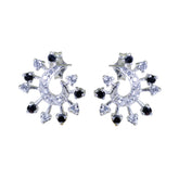 Multi-CZ-Moroccan-Alice-multiple-Stud-multicolor-925-Silver-Earring