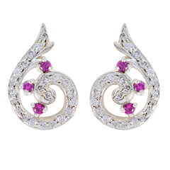 Multi-CZ-American-Amelia-multiple-Stud-multicolor-Silver-Earring