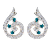 Multi-CZ-Korean-Anna-multiple-Stud-multicolor-925-Sterling-Silver-Earring