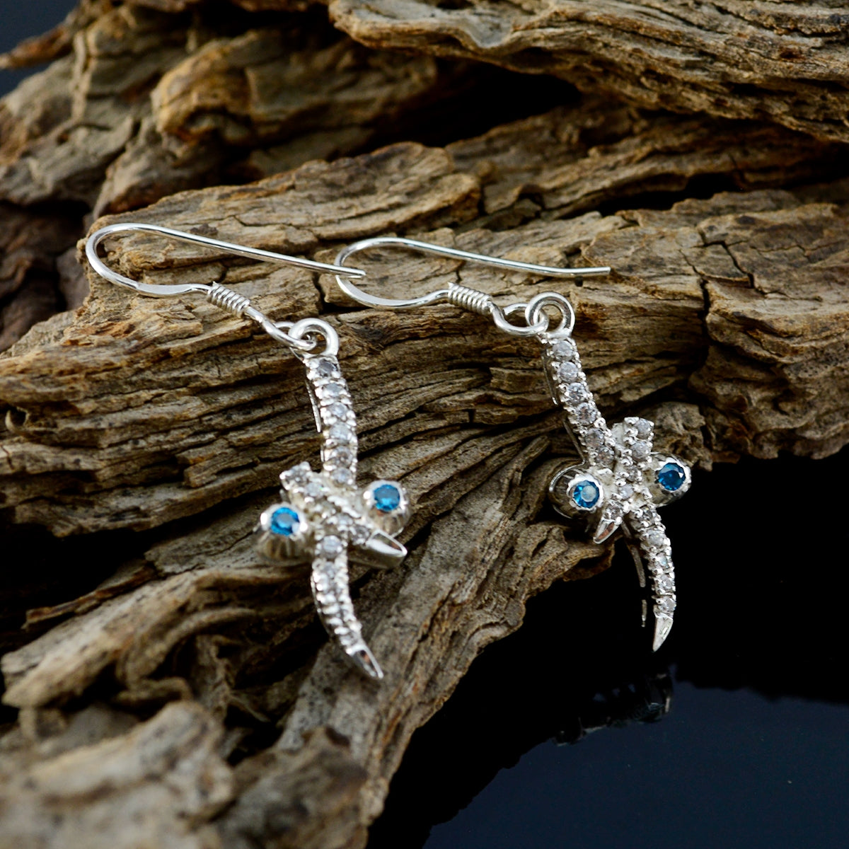 Multi-CZ-Mexican-Emma-multiple-Dangle-multicolor-Silver-Earring