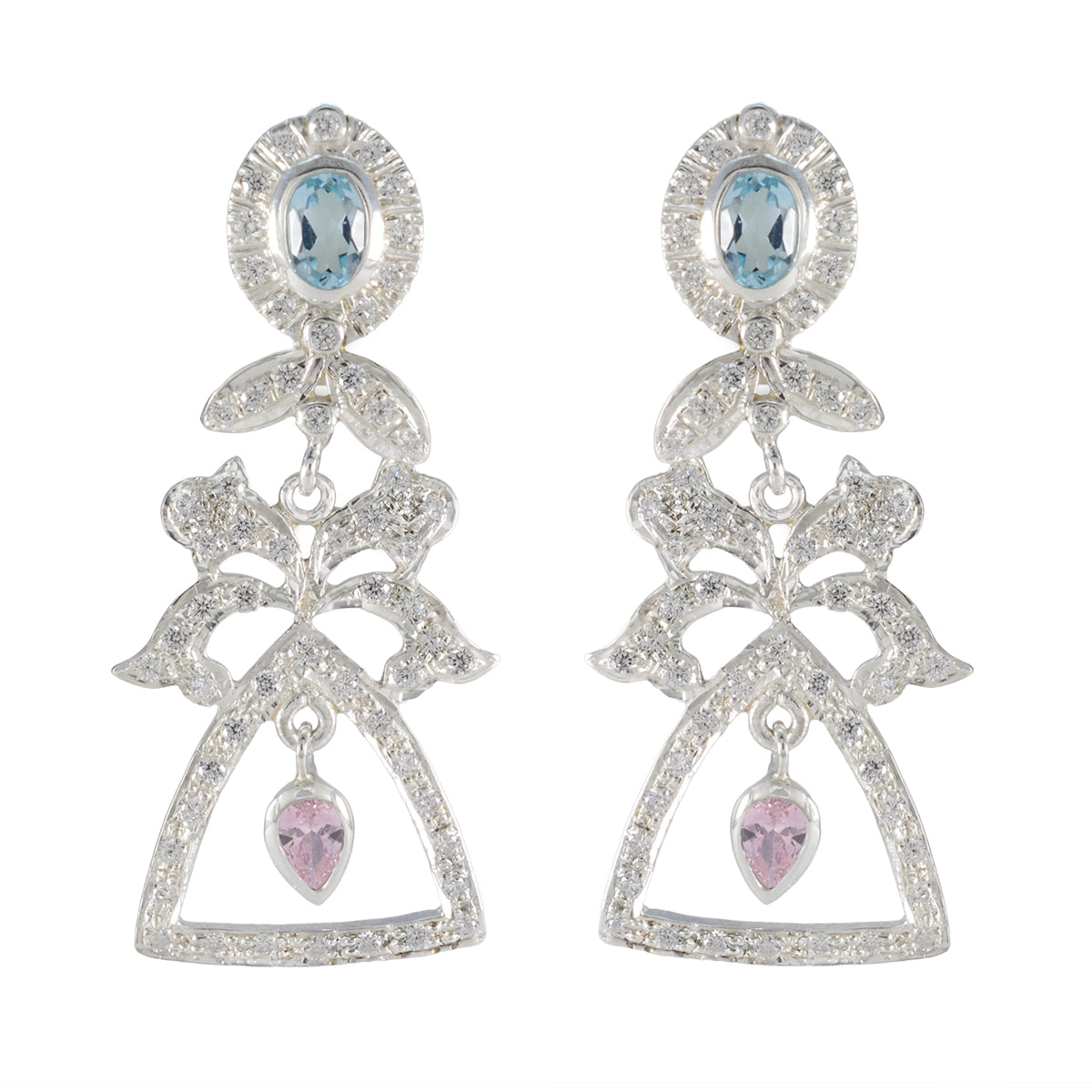 Multi-Indian-Saanvi-multiple-Stud-multicolor-92.5-Silver-Earring