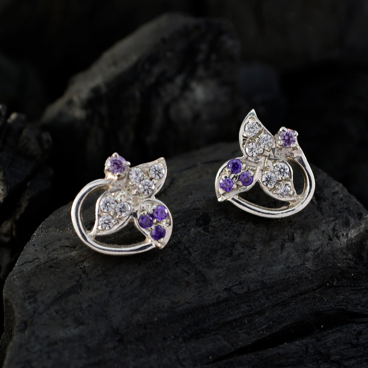 Multi-CZ-German-Ivana-multiple-Dangle-multicolor-Silver-Earring