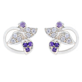 Multi-CZ-German-Ivana-multiple-Dangle-multicolor-Silver-Earring