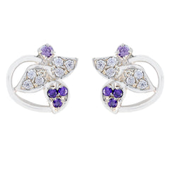 Multi-CZ-German-Ivana-multiple-Dangle-multicolor-Silver-Earring