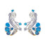 Multi-CZ-American-Freya-multiple-Stud-multicolor-Silver-Earring