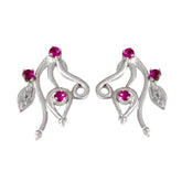 Multi-CZ-African-Nayara-multiple-Stud-multicolor-Silver-Earring