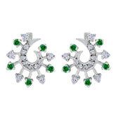 Multi-CZ-Russian-Noelia-multiple-Stud-multicolor-Sterling-Silver-Earring