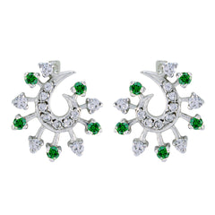 Multi-CZ-Russian-Noelia-multiple-Stud-multicolor-Sterling-Silver-Earring