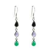 Multi-Japanese-Nova-multiple-Dangle-multicolor-925-Sterling-Silver-Earring