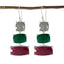 Multi-Australian-Julia-Trilogy-Dangle-multicolor-Silver-Earring