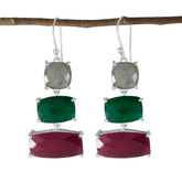 Multi-Australian-Julia-Trilogy-Dangle-multicolor-Silver-Earring