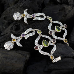 Multi-Indian-Riya-Multiple-Stud-Multicolor-92,5-Silber-Ohrring