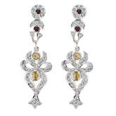 Multi-Indian-Zara-multiple-Stud-multicolor-Silver-Earring