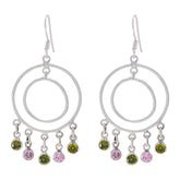 Multi-Italian-Inès-multiple-Dangle-multicolor-92.5-Silver-Earring