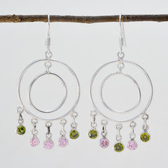 Multi-Italian-Inès-multiple-Dangle-multicolor-92.5-Silver-Earring