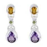 Multi-Latin-American-Mathilde-multiple-Stud-multicolor-925-Silver-Earring