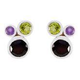 Multi-German-Haruka-multiple-Stud-multicolor-925-Silver-Earring