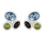 Multi-African-Hina-multiple-Stud-multicolor-925-Sterling-Silver-Earring