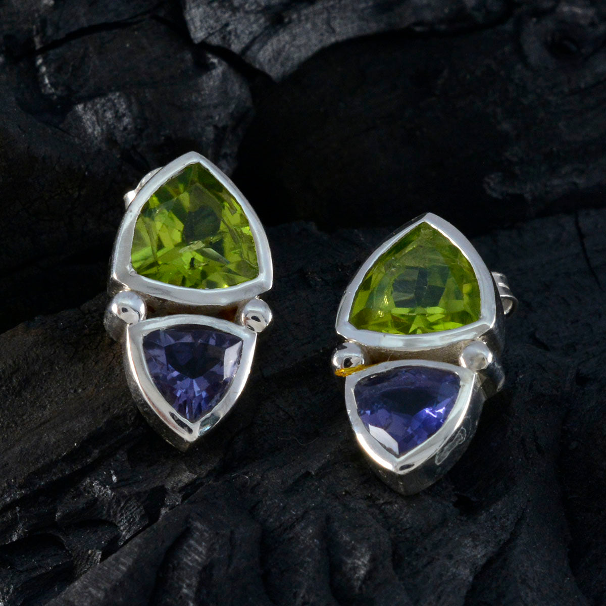 Multi-Turkish-Renata-Toi-et-Moi-Stud-multicolor-92.5-Silver-Earring