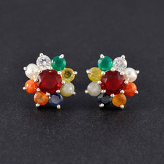 Multi-American-Maríaa-multiple-Stud-multicolor-92.5-Silver-Earring
