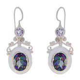 Multi-French-Seo-yeon-multiple-Dangle-multicolor-925-Silver-Earring