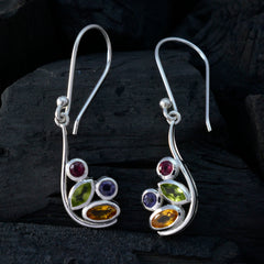 Multi-African-Wen-multiple-Dangle-multicolor-925-Silver-Earring