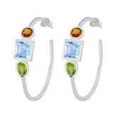 Multi-Mexican-Sophia-Trilogy-Stud-multicolor-Silver-Earring