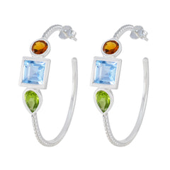 Multi-Mexican-Sophia-Trilogy-Stud-multicolor-Silver-Earring