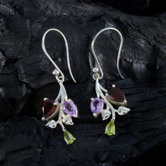 Multi-Spanish-Carla-Trilogy-Dangle-multicolor-Silver-Earring