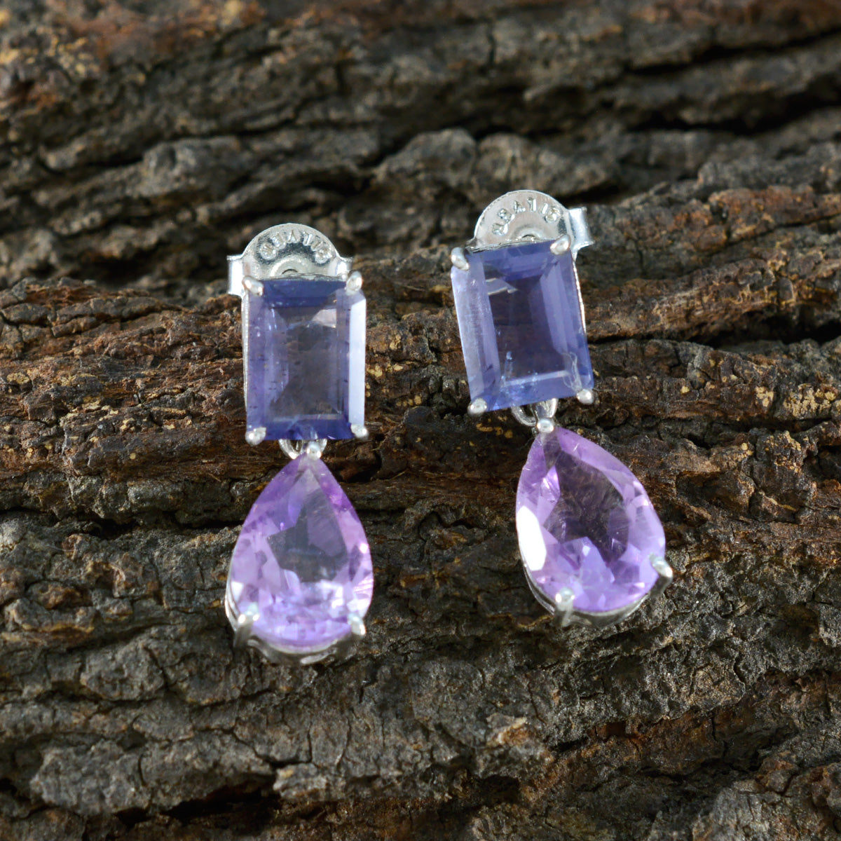 Multi-Mexican-Paula-Toi-et-Moi-Stud-multicolor-Silver-Earring