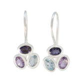 Multi-French-Rosa-Trilogy-Dangle-multicolor-Sterling-Silver-Earring