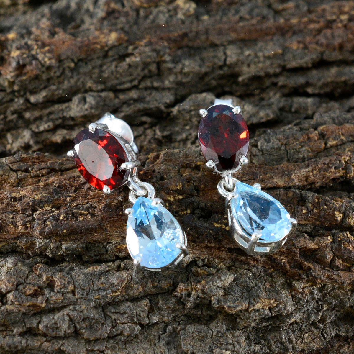 Multi-American-Amaanda-multiple-Stud-multicolor-Silver-Earring